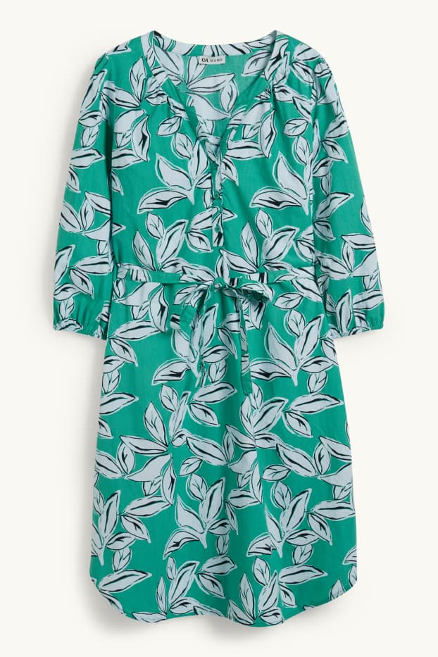 Women - Nursing shirt dress - patterned - green