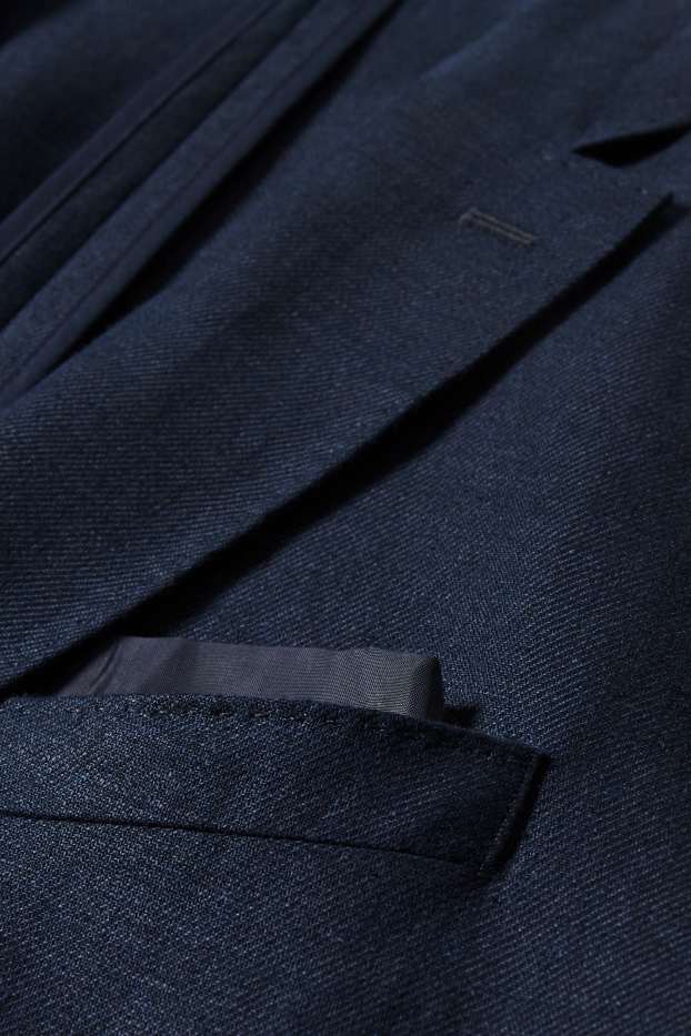 Men - Linen jacket - slim fit - dark blue