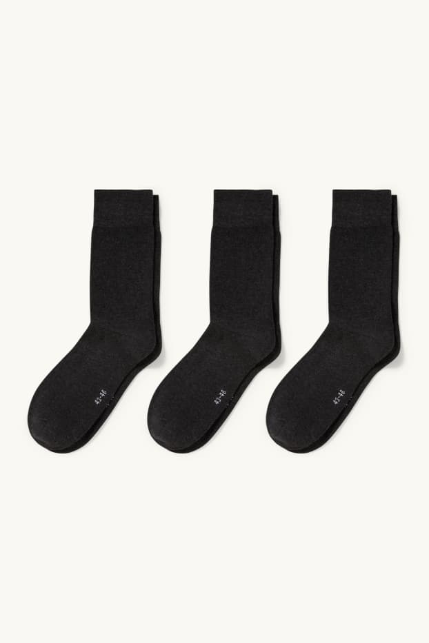 Heren - Set van 3 paar - sokken - comfortabel boordje - grijs-mix