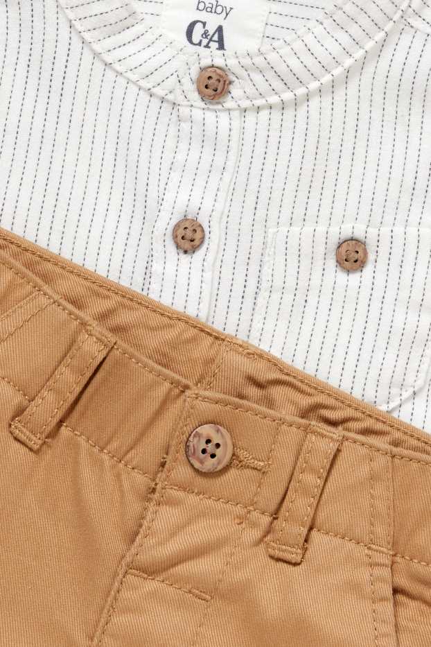 Baby Jungen - Baby-Outfit - 2 teilig - beige