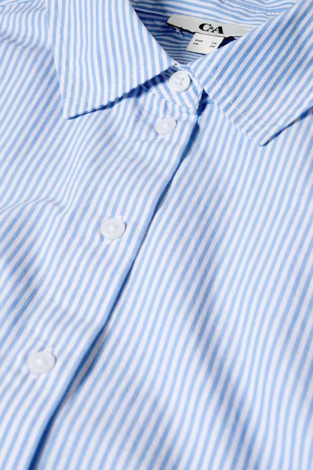 Women - Blouse - striped - white / light blue