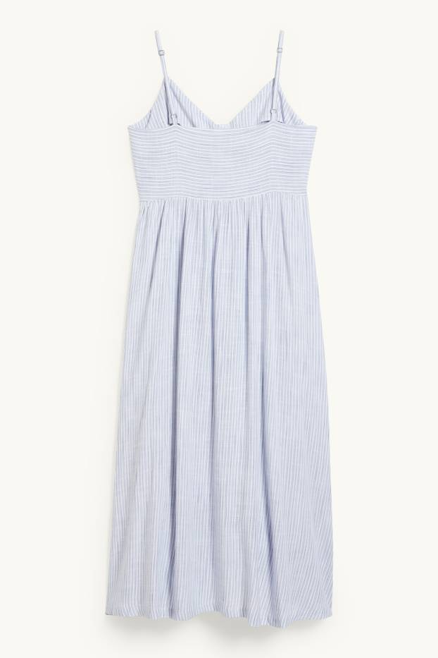 Femmes - Robe fit & flare - à rayures - bleu / blanc