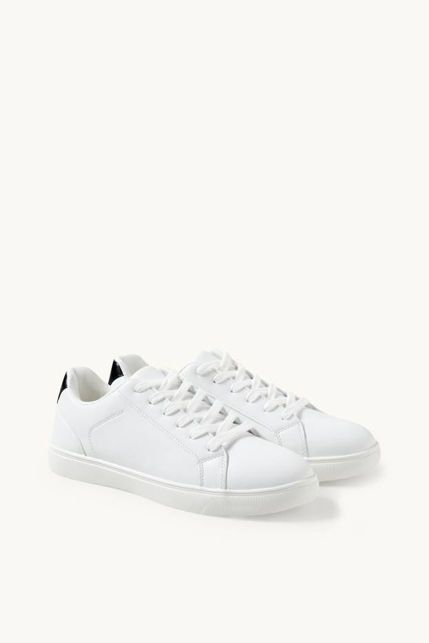 Damen - Sneaker - Lederimitat - weiß
