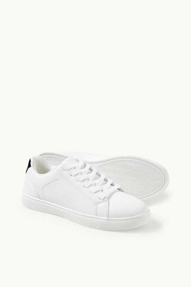 Damen - Sneaker - Lederimitat - weiß