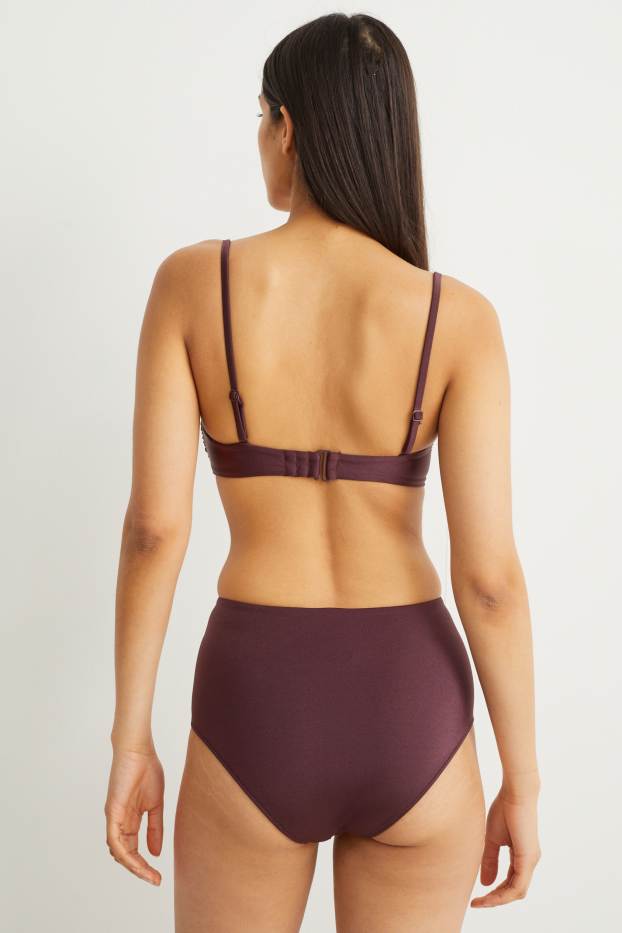 Dona - Calces de biquini - high waist - LYCRA® XTRA LIFE™ - vermell fosc