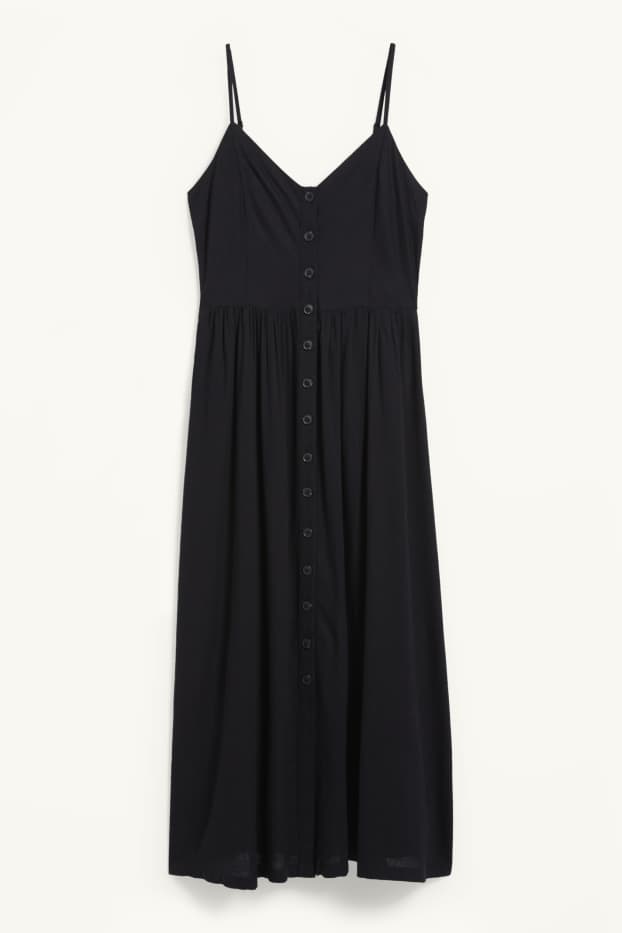 Damen - Fit & Flare Kleid - schwarz