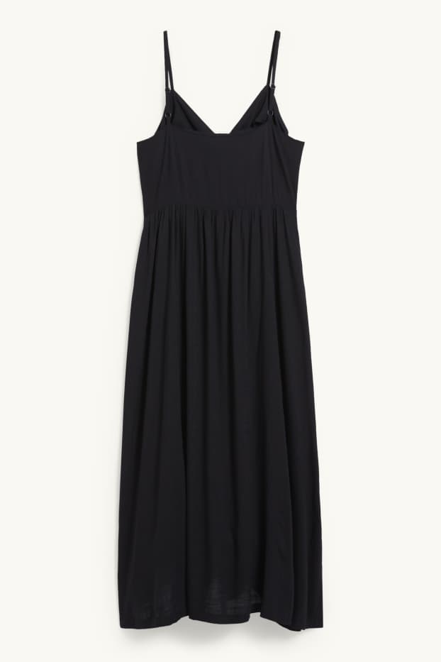 Damen - Fit & Flare Kleid - schwarz
