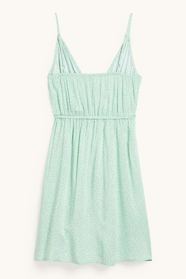 Women - Wrap dress - polka dot - light green