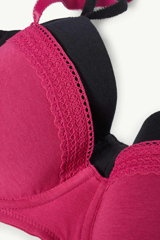 Damen - Multipack 2er - BH mit Bügel - FULL COVERAGE - wattiert - pink
