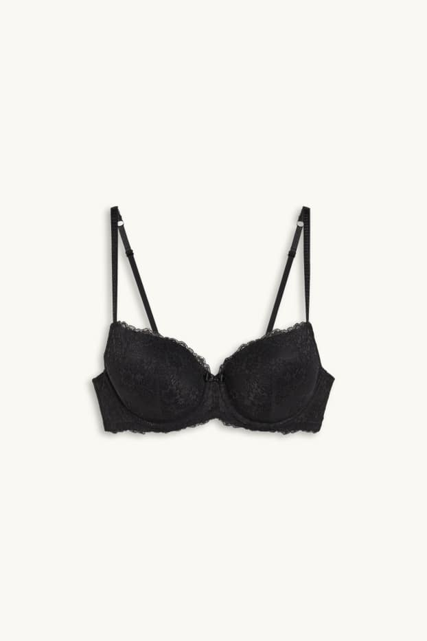 Donna - Reggiseno con ferretti - FULL COVERAGE - imbottito - nero