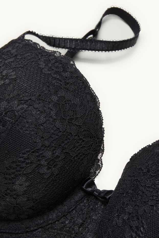 Donna - Reggiseno con ferretti - FULL COVERAGE - imbottito - nero