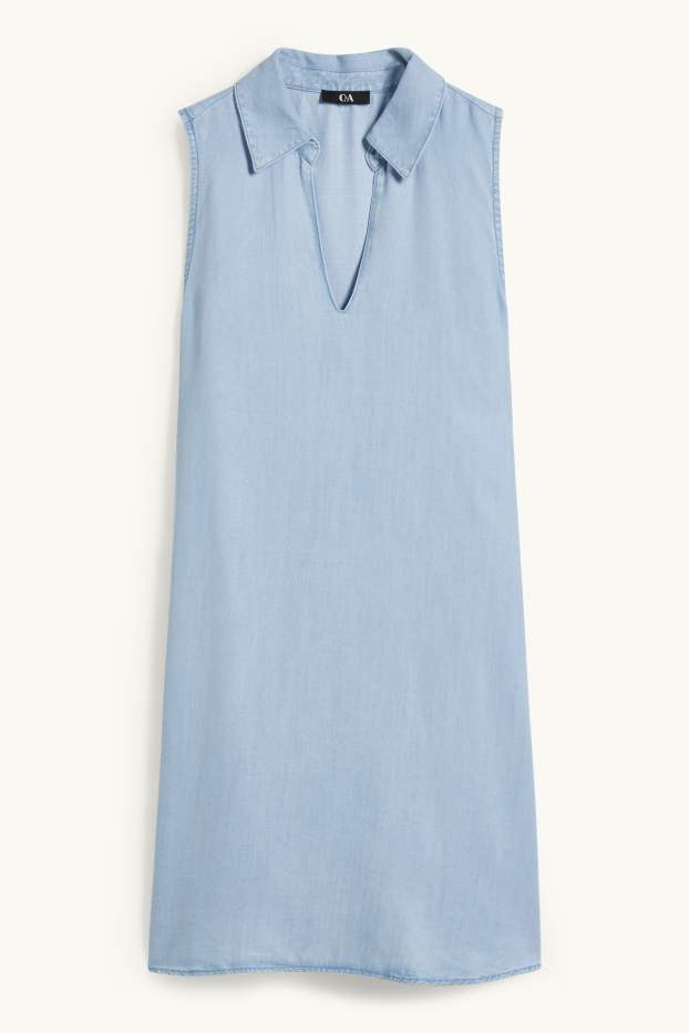 Femei - Rochie din lyocell - albastru deschis