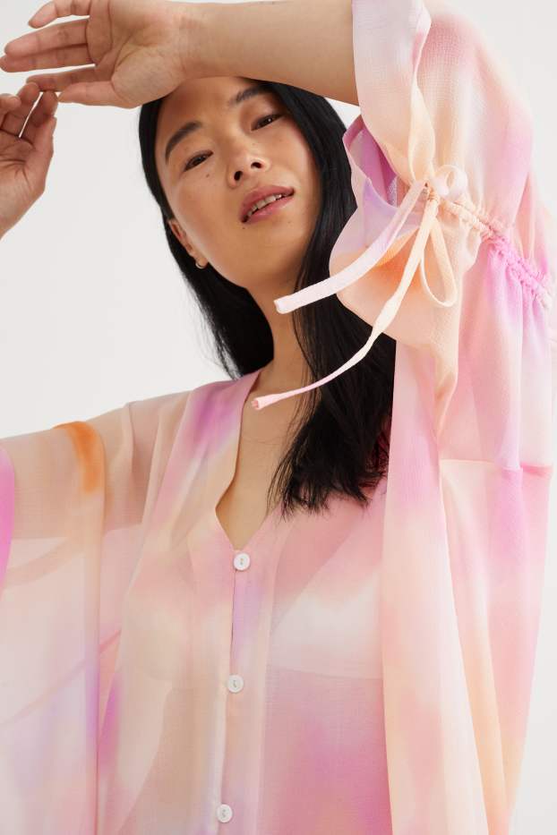 Femmes - Kimono - à motif - rose