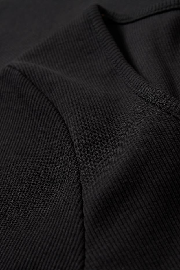 Damen - Basic-Langarmshirt - schwarz