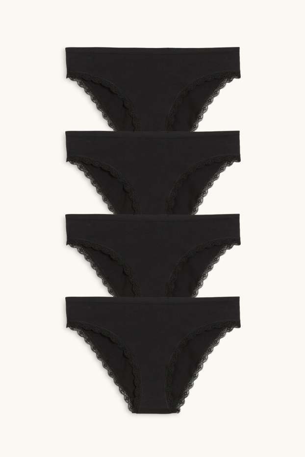 Women - Multipack of 4 - briefs - black