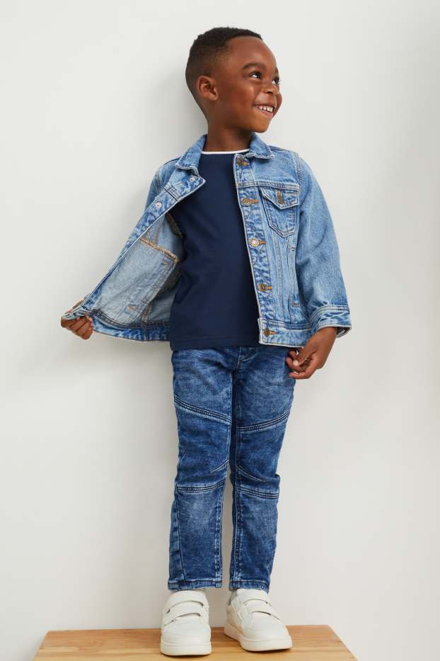 Děti - chlapci - Curved jeans - jog denim - džíny - modrošedé