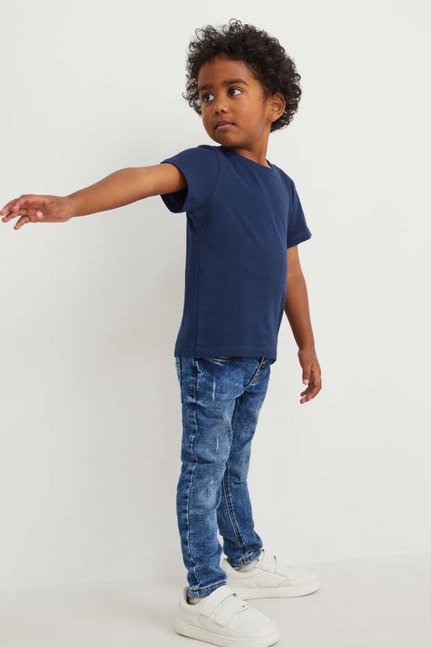 Kinderen: jongens - Super skinny jeans - jog denim - jeansblauw