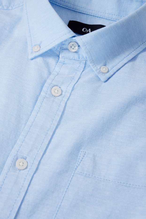 Heren - Overhemd Oxford - regular fit - button down - lichtblauw