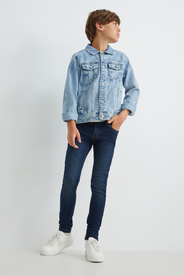 Kinderen: jongens - Skinny jeans - jog denim - jeansdonkerblauw