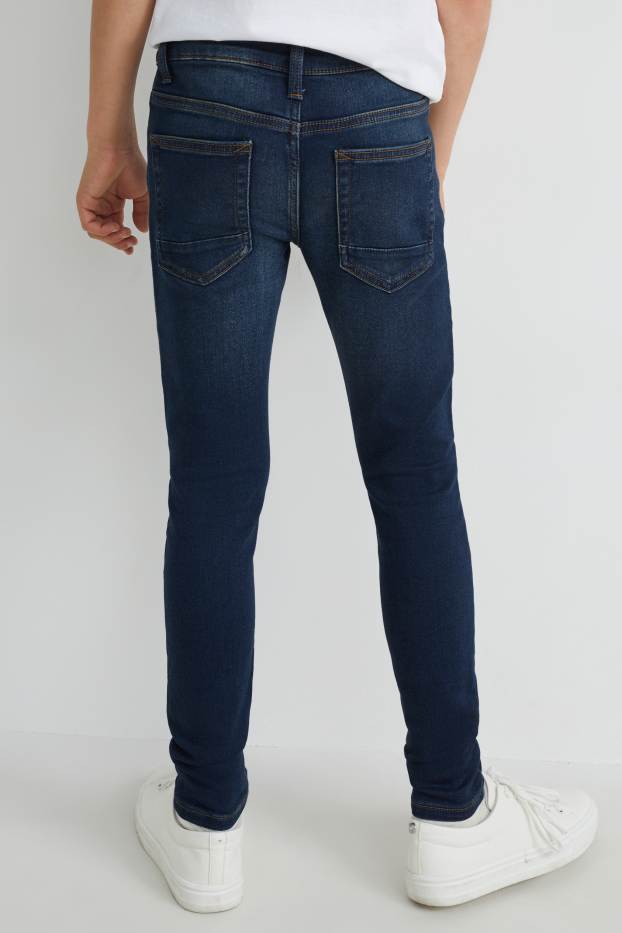 Kinderen: jongens - Skinny jeans - jog denim - jeansdonkerblauw