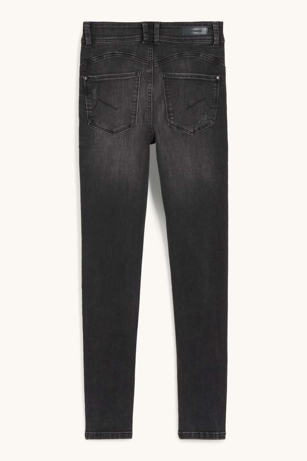 Femmes - CLOCKHOUSE - skinny jean - mid waist - LYCRA® - jean gris foncé