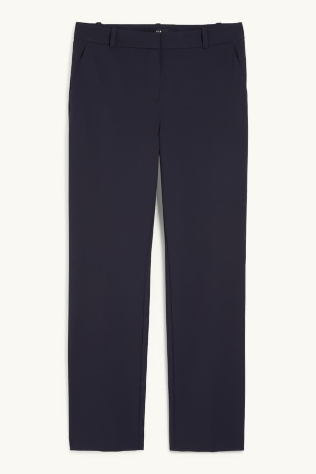 Femmes - Pantalon de bureau - mid-waist - coupe droite - Mix & Match - bleu foncé