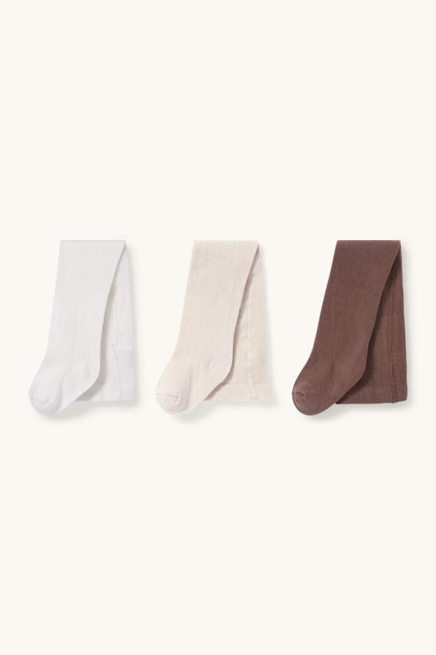 Unisex - Multipack 3er - Baby-Strumpfhose - hellbeige
