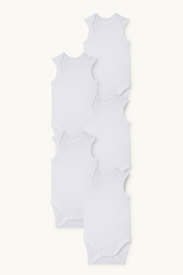 Unisexe - Lot de 5 - bodys bébé - blanc