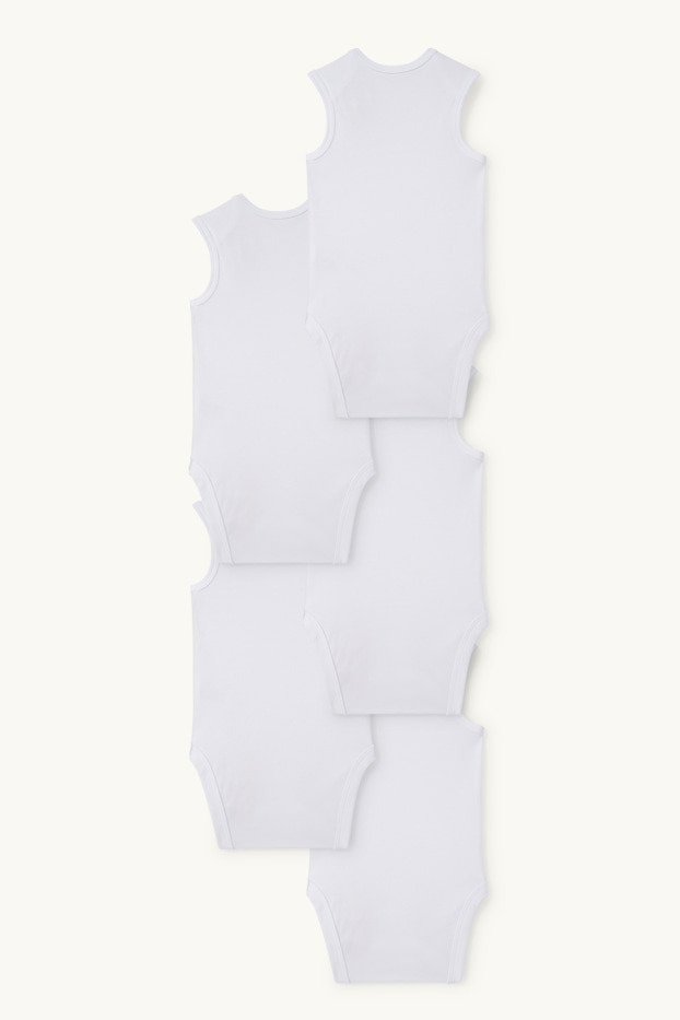 Unisexe - Lot de 5 - bodys bébé - blanc