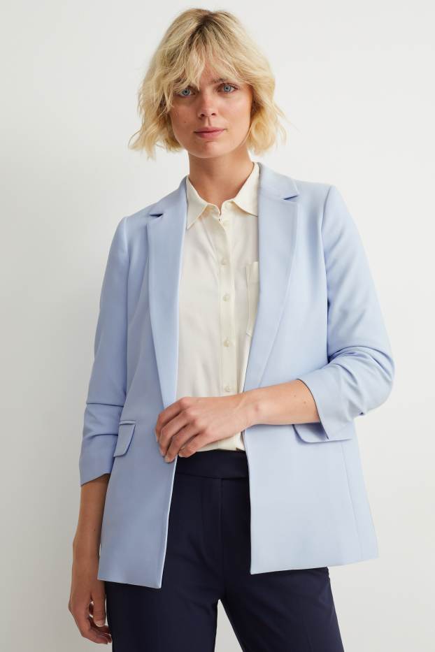 Women - Blazer - relaxed fit - light blue