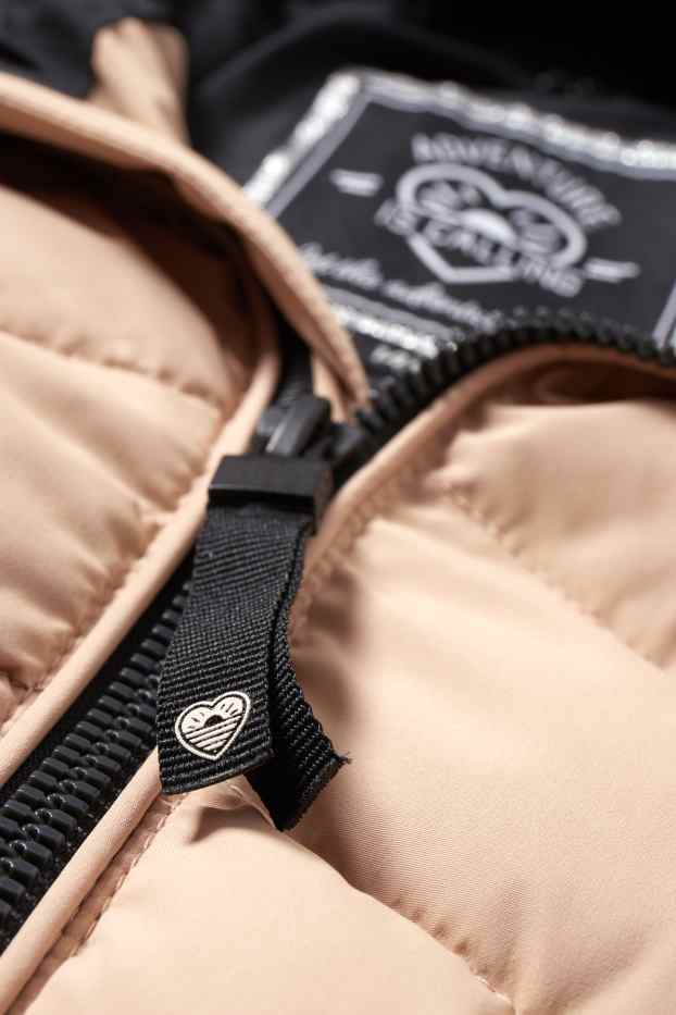 Bambine - Giacca trapuntata con cappuccio - impermeabile - beige