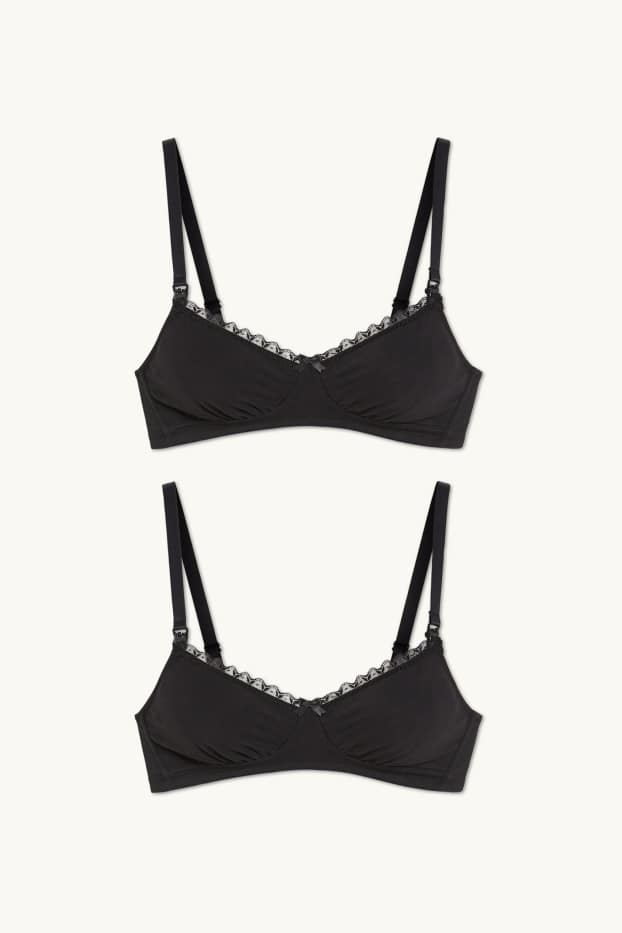 Femmes - Lot de 2 - soutiens-gorges d’allaitement - noir