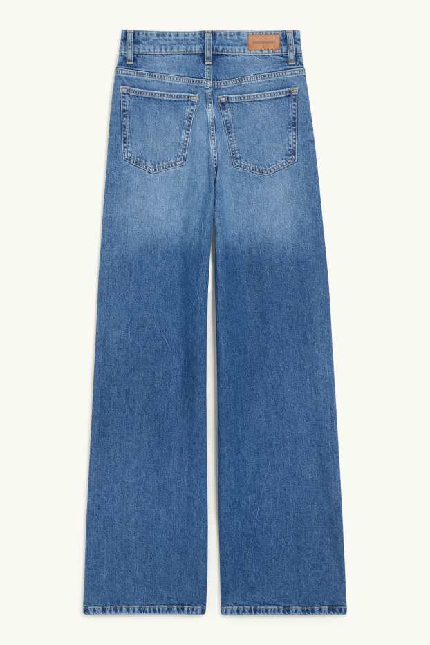 Women - CLOCKHOUSE - wide leg jeans - high waist - blue denim