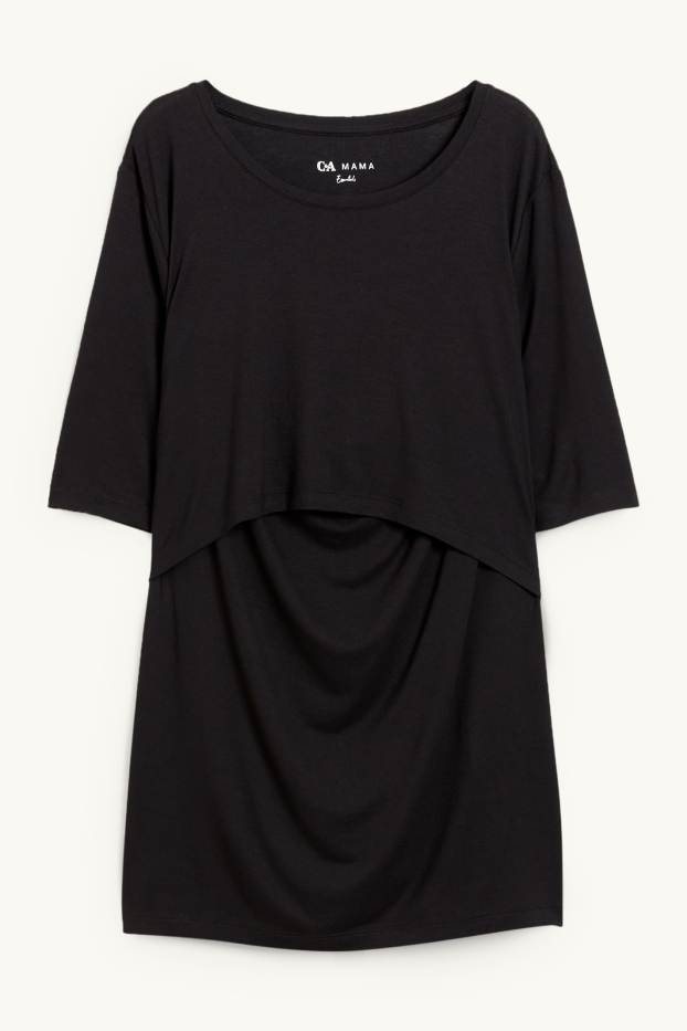 Dona - Samarreta de màniga curta de lactància - negre