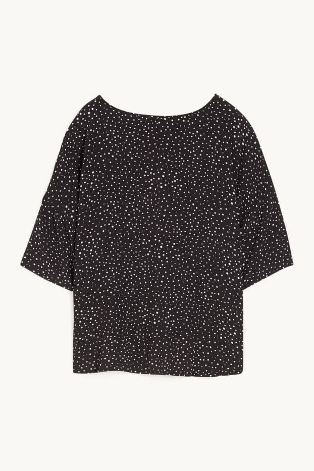 Dames - Blouse - met stippen - zwart