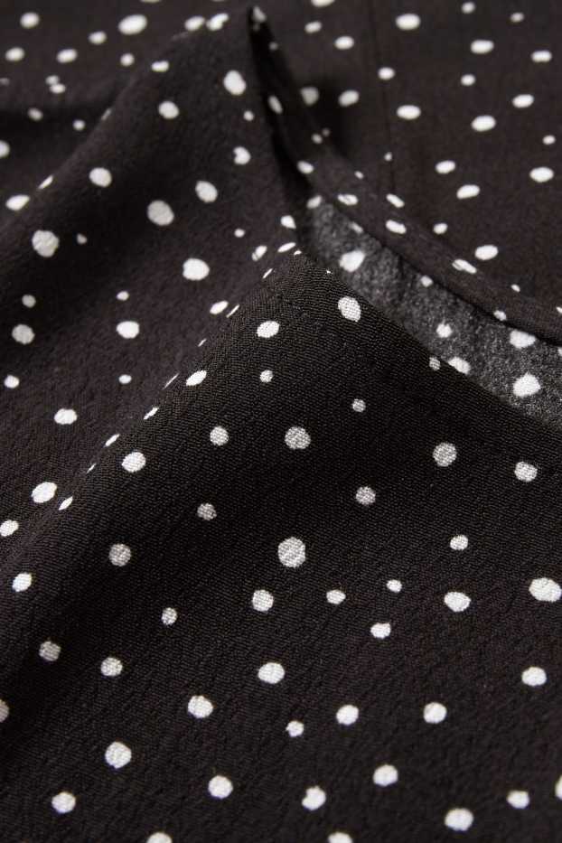 Dames - Blouse - met stippen - zwart