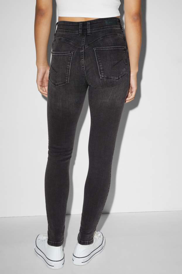 Femmes - CLOCKHOUSE - skinny jean - mid waist - LYCRA® - jean gris foncé