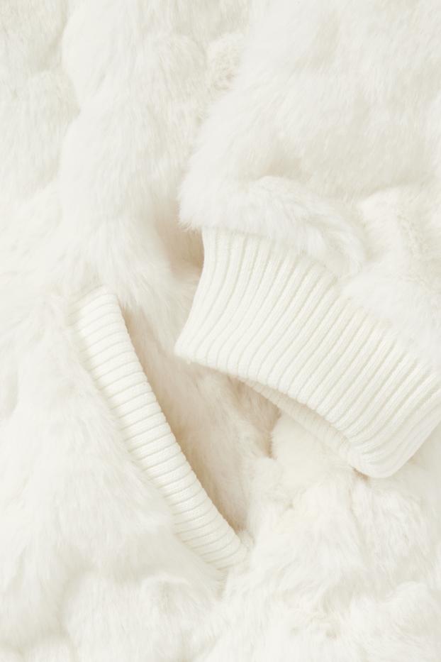 Kinder Mädchen - Kunstfell-Jacke - weiß