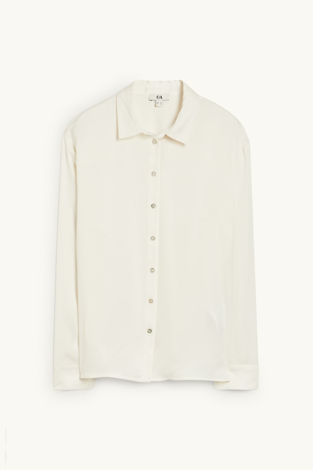 Dames - Business-blouse - crème wit