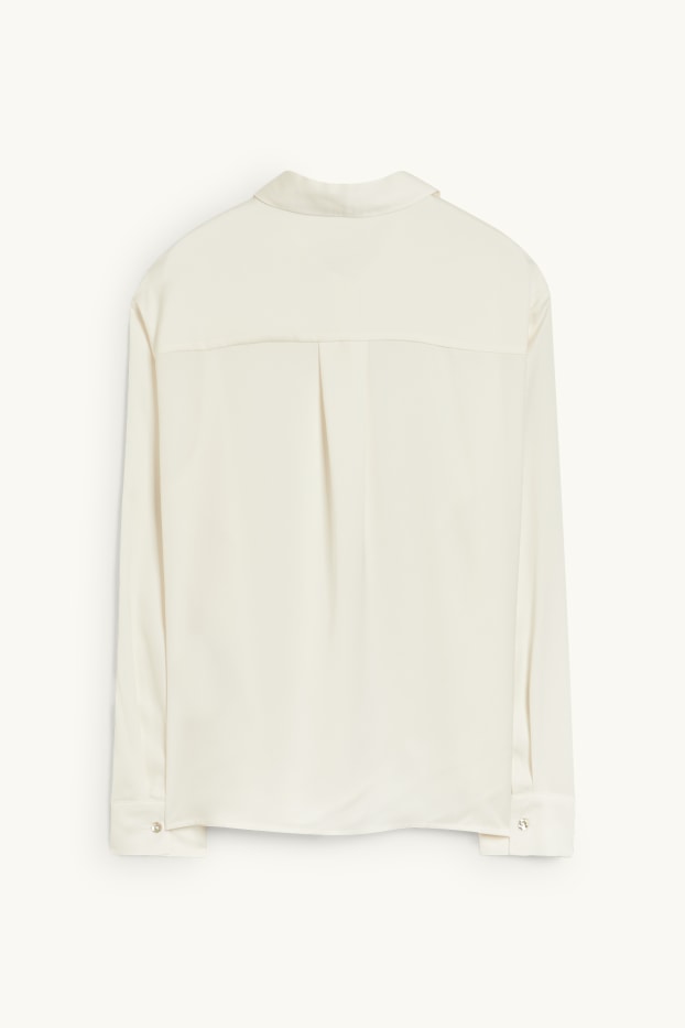 Dames - Business-blouse - crème wit