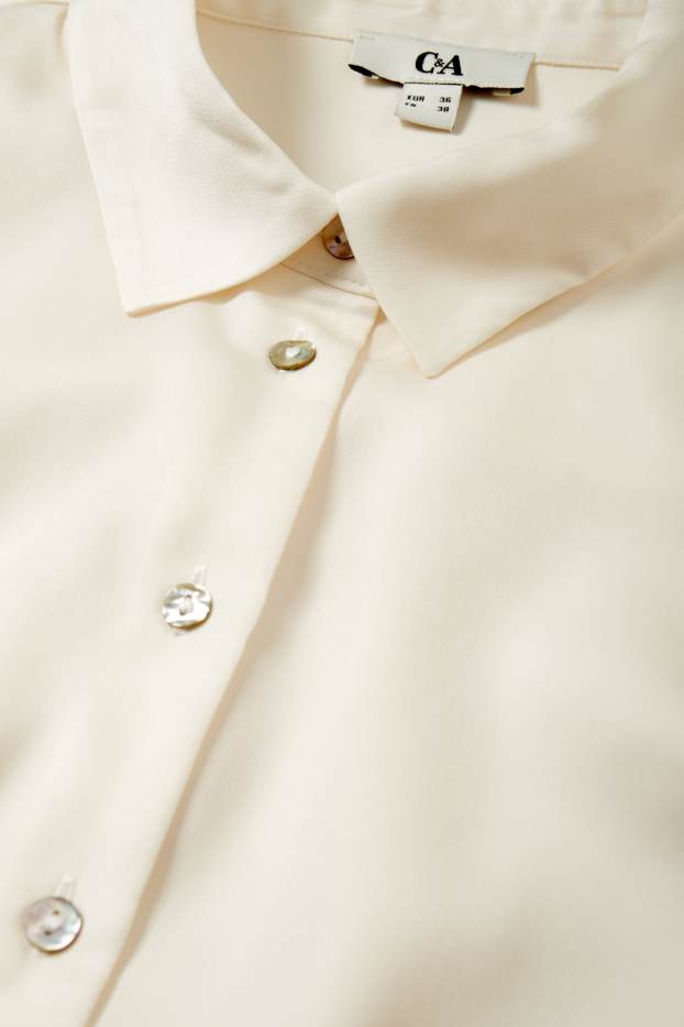 Dames - Business-blouse - crème wit