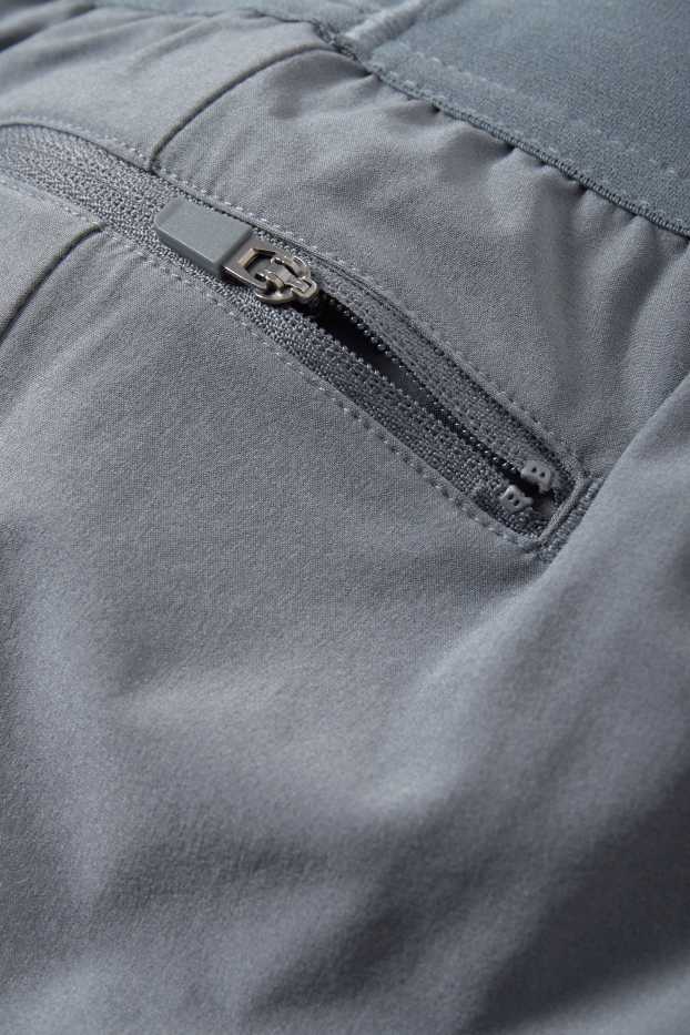 Uomo - Shorts tecnici - 4 Way Stretch - effetto sovrapposto - grigio
