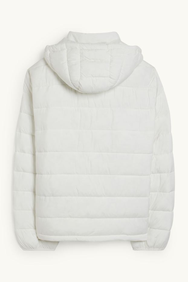 Women - Quilted jacket with hood - cremewhite