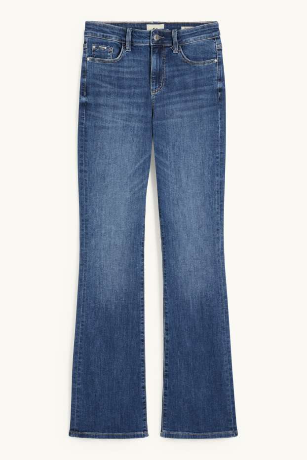 Women - Bootcut jeans - mid-rise waist - LYCRA® - blue denim
