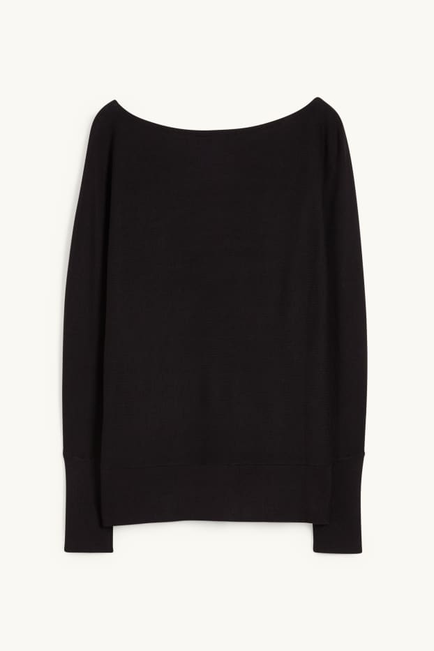 Damen - Feinstrick-Pullover - schwarz