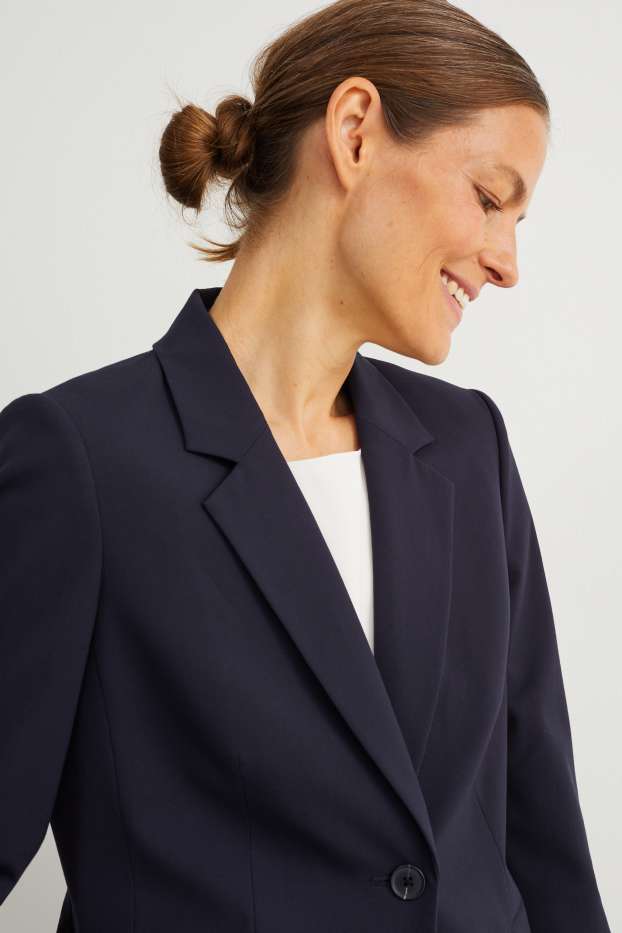 Femmes - Blazer de bureau - regular fit - Mix & Match - bleu foncé