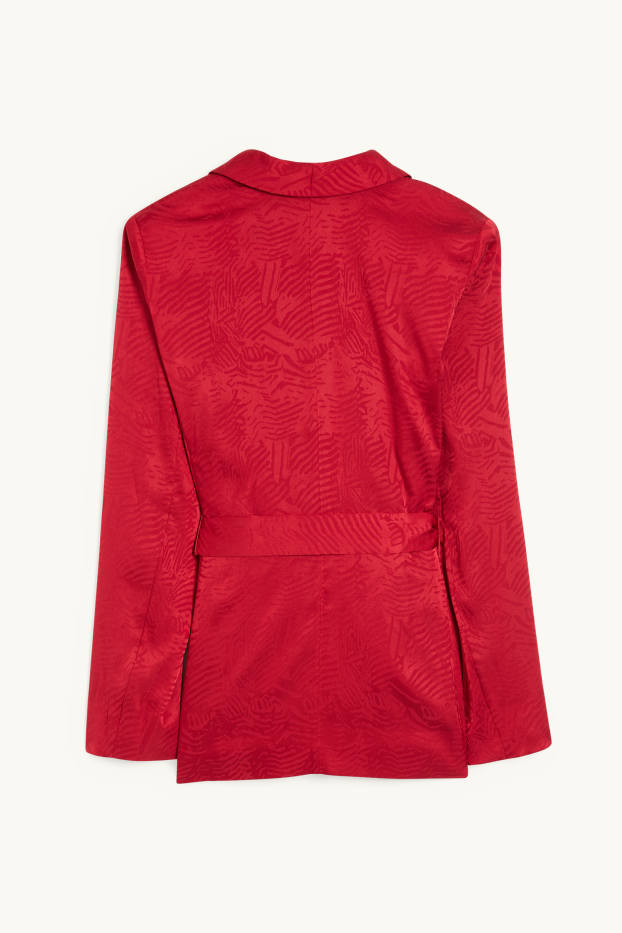 Damen - Blazer - Relaxed Fit - gemustert - dunkelrot