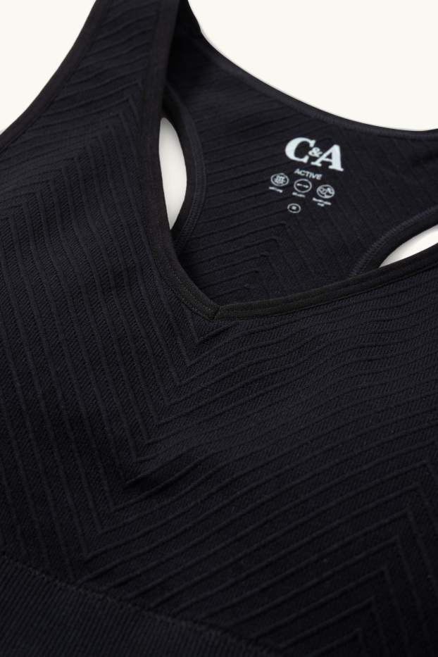 Femmes - Soutien-gorge de sport - ampliforme - sans coutures - noir