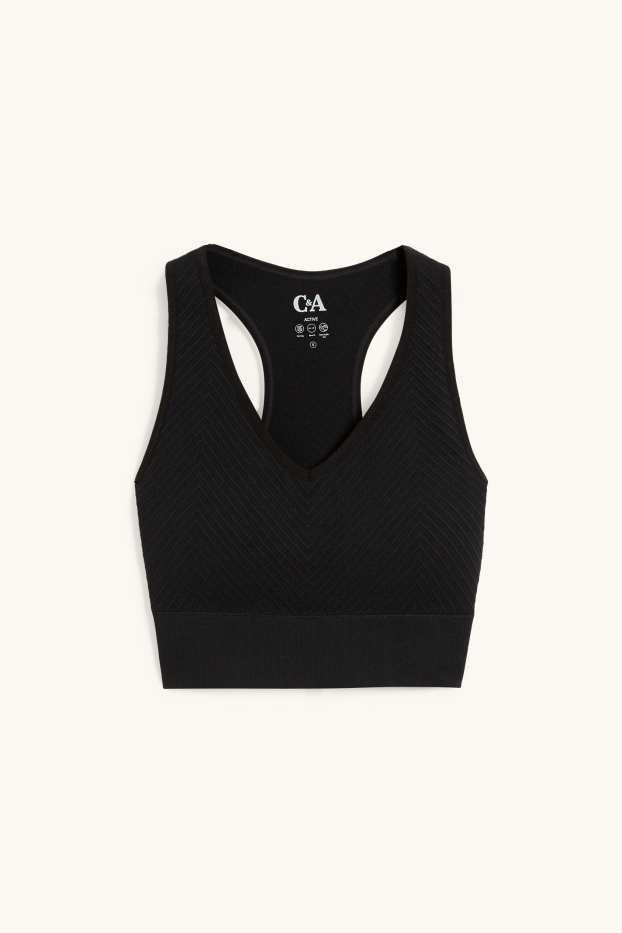 Femmes - Soutien-gorge de sport - ampliforme - sans coutures - noir
