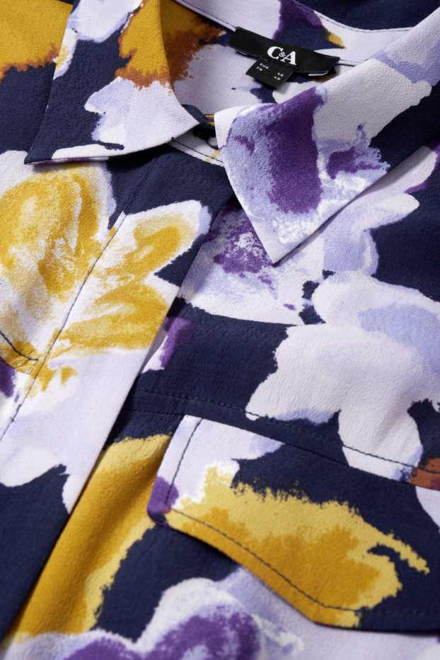 Women - Shirt dress - floral - dark blue